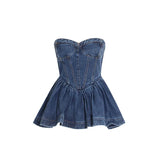 Toloer 2024 New Fashion Commuter Hem Strapless Top Women-Outfit