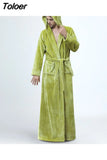 Winter Flannel Nightgown Plus Velvet Thick and Warm Couple Men Long Style Pajamas Ladies Cute and Comfortable