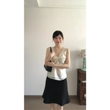 Spice Girls Kinesi V-Neck Vest Small Top With Stylish Simple A-Word Thin Fishtail Half-Dress Woman