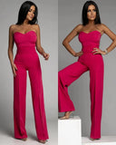 Fashion Tube Top Long Jumpsuit Women Elegant Temperament Tube Top Wide-leg Jumpsuit Women 319-0-Outfit