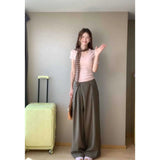 Slim Slimming Waist Sweet Spicy Blouse High-Waisted Penet Broad Leg Trousers