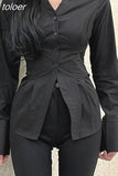 Blouses for Women Slim Waist Folds Vintage Shirts Turndown Collar Long Sleeve Slim Fit Fashion Tops 2023 Vestidos De
