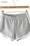 Women Blend Summer Short Pants Contrast Binding Side Split Elastic Waist Patchwork Casual Beach Party Shorts pantalones