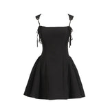Temperament Dress Women 2025 Spring New Elegant Wind Strap Design Feel Solid Color Sling