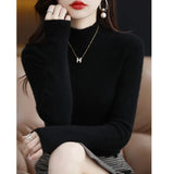 Turtleneck Elegant Soft Sweater Women Knitted Pullover Cashmere Bottoming Fashion Tops 2022 Jumper Winter Clothing