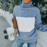 Women's Wear 2022 Autumn And Winter New Striped Loose High Collar Pullover Knitted Sweater Women's Outdoor Street