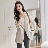 Toloer And Autumn Suit Jacket Female 2024 Spring And Autumn New Korean Version Of Fashion Slim Korean Version Of Free Hot Small Suit Jacket Female Tide-Outfit
