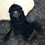 2021 Women's Brand Velvet Fabric Tracksuits Velour Suit Women Track Suit Hoodies And Pants fat sister