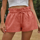 Casual Comfortable Shorts Women 2025 Summer New European Version Of High-Rise Belt Loose Broad Leg Pants