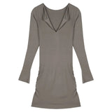 Sleeve Bodycon Knitted Dress Women V-Neck Casual Y2k Mini Dress Office Lady One Piece Dress Korean Fashion 2022 Autumn