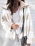 Double-Sided Plush Lattice Large-Size Coat For Autumn And Winter
