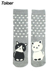 Women's Socks Christmas Peonfly Fashion Harajuku Cute Cartoon Animal Cat Dog Printed Socks Funny Skate Cotton Happy