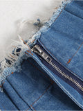 2023 New Summer Fashion Women Clothes High Waist Full Length Pants Female Denim Patchwork Jeans Long