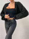 And Winter New Loose Plush Short Knitted Cardigan