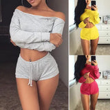 Summer 5 colors Women Sets Cropped Tops Shorts Set 2 Pieces Women Tracksuit Cotton Blend t shirts