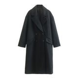 And Winter New Casual Loose Double-Breasted Coat Coat-Outfit