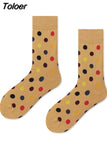 Harajuku Men Socks Funny Colorful Cartoon Dot Striped Sokken Casual Japanese Style Street Skateboard Calcetines