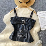 Sexy Hottie Metal Buckle Sling Sling Small Vest Woman Autumn Bun