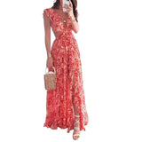 Women's Clothing 2025 New Print Deep V Sexy Folding