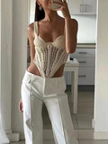Fashion Women's Tank Tops Knitted Apricot Slim Sexy Square Collar Sleeveless Hem Irregular Tops Autumn 2023 New