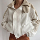 Sport Zipper Turndown Collar Long Sleeve