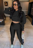 Hooded Cropped Top and Tight Legging