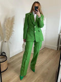 Work Pant Suits OL 2 Piece Set For Women Business Interview Suit Set Uniform Slim Blazer And Trousers Office Lady
