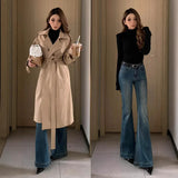 Girls Blue High-Rise Slimming Micro-Rape Jeans Women's New Small And Thin Horseshoe Pants In Autumn And