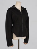 Toloer Female Autumn 2024 New Comfortable Leisure Personality Cut Slim Senior Sense Women's Jacket Short Jacket-Outfit