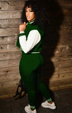 Contrast Baseball Jacket and Matching Pants