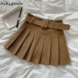 Vintage Pleated Skirt Women High Waist Tunic Jupe Fashion Bodycon Mini Skirts 2023 Faldas Mujer De Moda Y2k