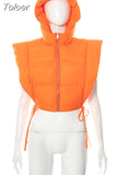 Women Vest Solid Zip Up Hooded Bread Jacket Casual Outwear Sleeveless Cotton Vests Coat Spring 2023 Sexy