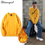 Women Vintage Sweatshirt Oversize Winter Fleece Sweatshirts Casual Green 2020 Autumn Warm Oversized Sweatshirt Women