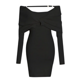 High Street Pullover Dress For Women Slash Neck Long Sleeve High Waist Mini Dresses Female Clothing Style