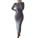 Dress Black Long Sleeve Plus Size Clothing Autumn Winter Fashion Twist Knitted Jumper Sweater Dresses For Women