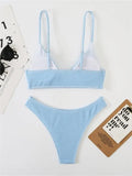smocked V-neck bikini
