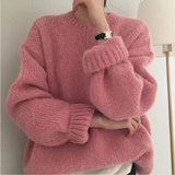10 colors Pink 2022 Women Sweater Pullover Female Knitting Overszie Long Sleeve Loose Knitted Outerwear Womens Winter