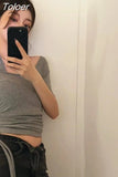 Two Tshirts Women Clothing Bandage Off Shoulder Temperament Ladies Tops Tunic Fashion Casual Summer T Shirts Ropa