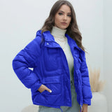 Down Cotton Jacket 2023 New Female Winter Thick Cotton-Padded Jacket Burst Bright Color Standing Collar Cotton-Padded Coat-Outfit