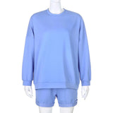 Tracksuit 2021 Two Piece Set Sweatshirt And Shorts Outfits Casual Suit Female Oversize Sport Suit Ropa Deportiva