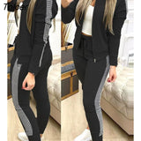 Pieces Sets Women Casual Sport Joggers Long Sleeve Zipper Coat Pants Set 2023 Spring Streetwear Track Suit