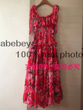 Elegant Women Floral Print Summer Dress Sexy Spaghetti Strap 2022 Sleeveless Backless Maxi Long Beach Holiday