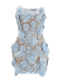 Holiday Style Dress 2025 Summer New Temperament Sexy Style Tective Yarn Flower Design Short