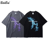 Men's Street T Shirt Lightning Skull Moon Cotton T-Shirt 2020 Summer Men Short Sleeve High Quality Tees