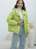 Down Cotton Jacket 2023 New Female Winter Thick Cotton-Padded Jacket Burst Bright Color Standing Collar Cotton-Padded Coat-Outfit