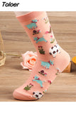 Autumn Women Socks Cartoon Animal Cute Sheep Cow Socks for Girls Warm Cotton Sock for Ladies Christmas