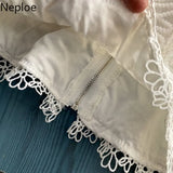 Blouses Women O-Neck Sleeveless Hollow Out Lace Shirt 2023 Summer Blusas Mujer Fashion Back Zipper Slim Temperament