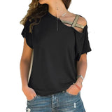 Large Size 2019 Harajuku Summer Oversized T Shirt Women Casual Sexy Off Shoulder Office TShirt Plus Size Party Tops