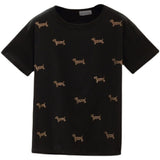 Fashion Ins Puppy Hot Rhinestone Loose T-shirt Women 2023 Summer Short Sleeve O-Neck White Cotton Tshirt Tops