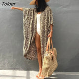 2023 Autumn Beach Kimono Swimwear Women Print Bikini Cover Ups Swimsuit Fashion Loose Plus Size Beachwear Hooded